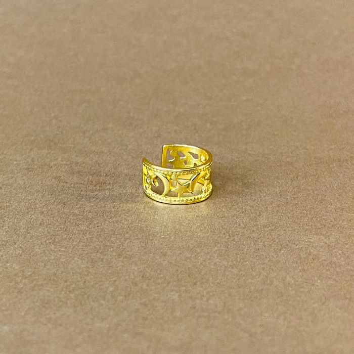 Cuff Estrela e Lua - Ouro
